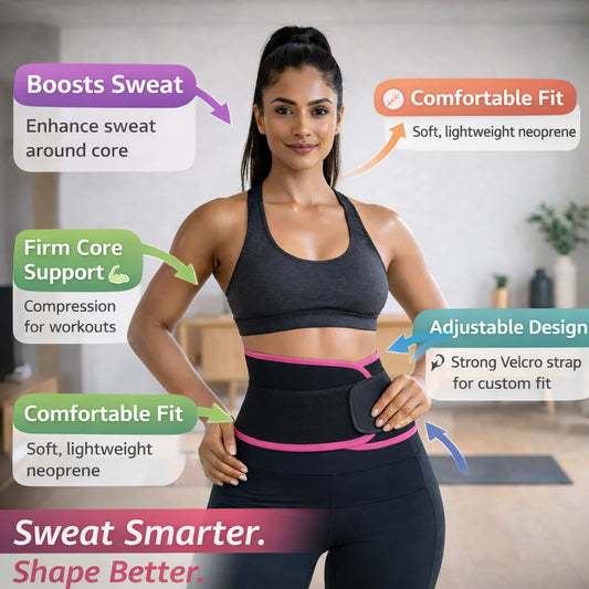 Adjustable Waist Trimmer Belt – Sweat, Support & Shape